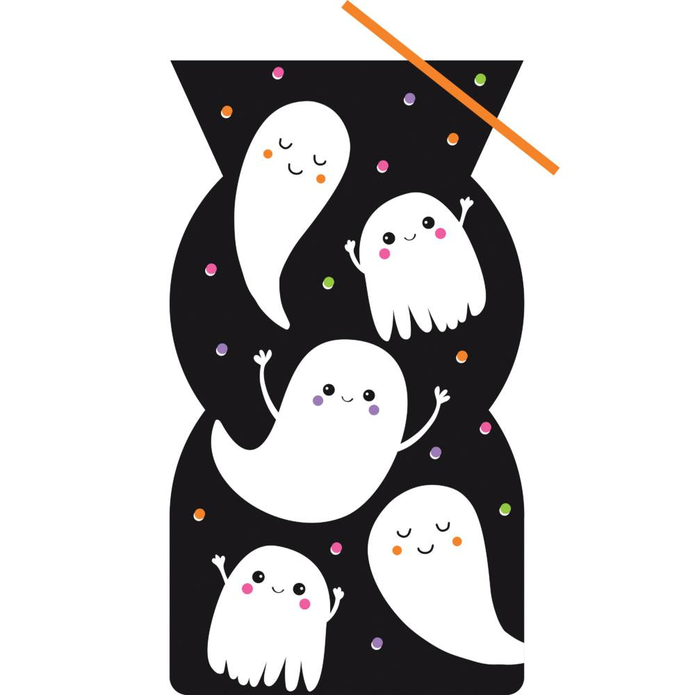 Bulk Halloween ghost print favor bags packed 240 per case for retail and event resale