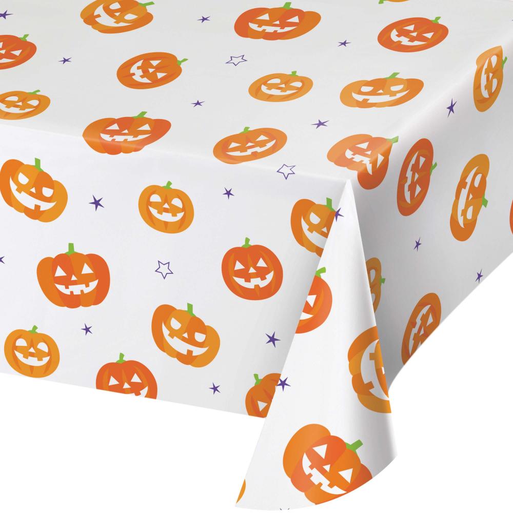 Case of twelve printed Halloween paper tablecovers for venue and school events