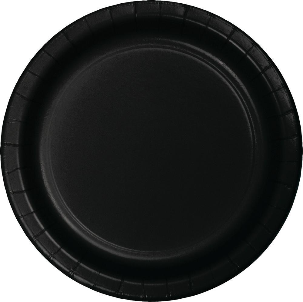 Bulk black velvet sturdy style paper dinner plates 8.75 inch packed 240 per case for corporate event catering