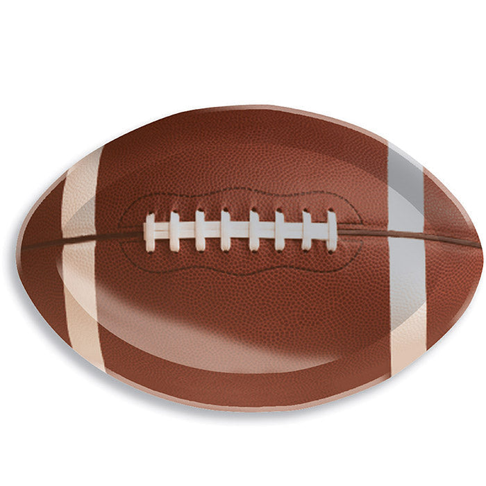 Football shaped plastic serving trays, 11.5 by 17 inches, twelve per case