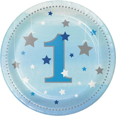Celebrate His First Birthday Bash with One Little Star Boy Party Supplies from BulkPartyDecorations.com!