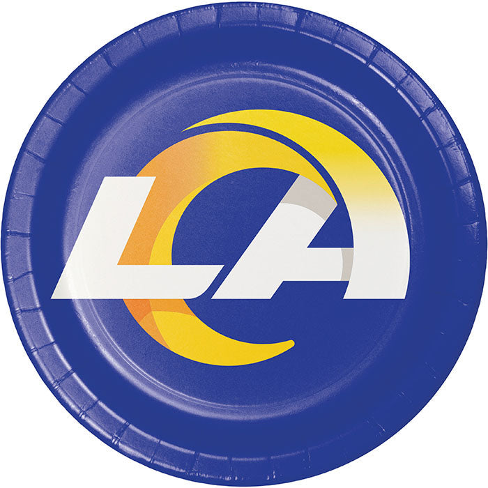 Bulk Los Angeles Rams paper dinner plates in retail ready packaging, 96 per case