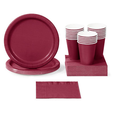 Burgundy Solid Color Party Tableware