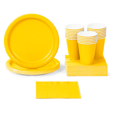 School Bus Yellow Solid Color Party Tableware