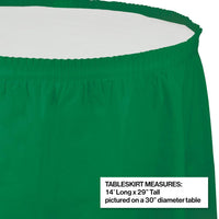 6ct Bulk Emerald Green Plastic Tableskirt