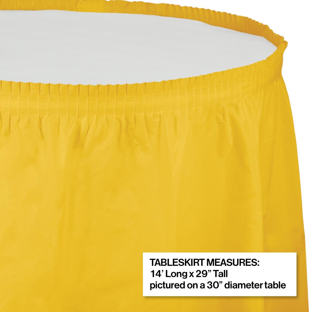 6ct Bulk School Bus Yellow Plastic Tableskirt