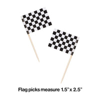 600ct Bulk Black & White Check Flag Picks