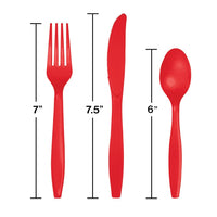 288ct Bulk Classic Red Assorted Plastic Cutlery