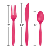 288ct Bulk Hot Magenta Assorted Plastic Cutlery