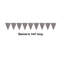 12ct Bulk Black and White Check Banners