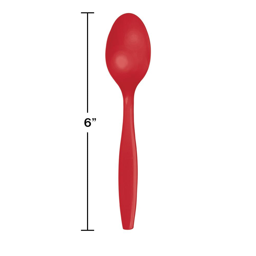 288ct Bulk Classic Red Plastic Spoons