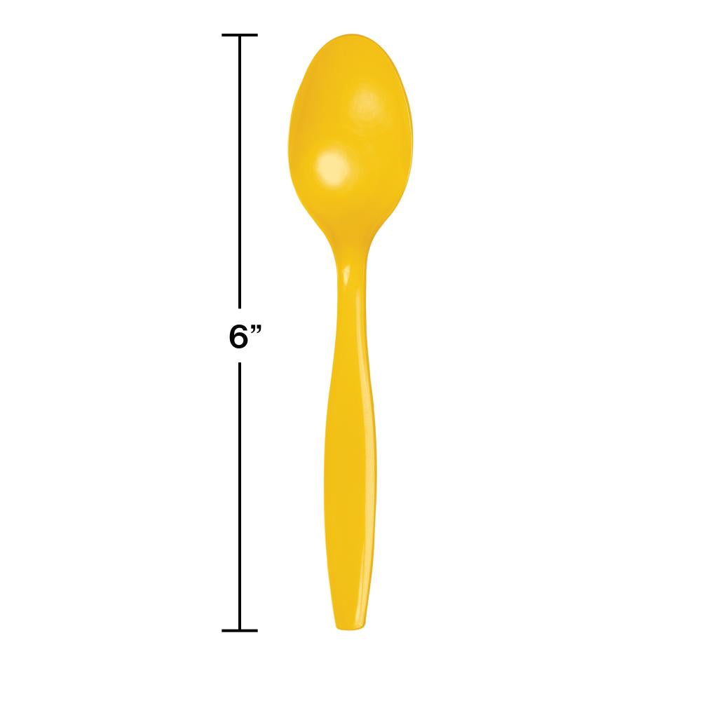 288ct Bulk School Bus Yellow Plastic Spoons