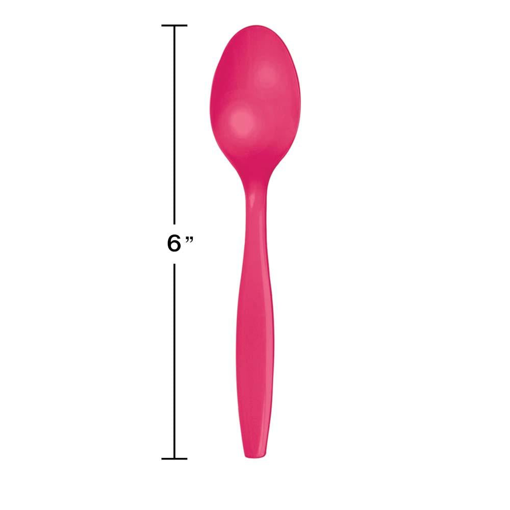288ct Bulk Hot Magenta Plastic Spoons