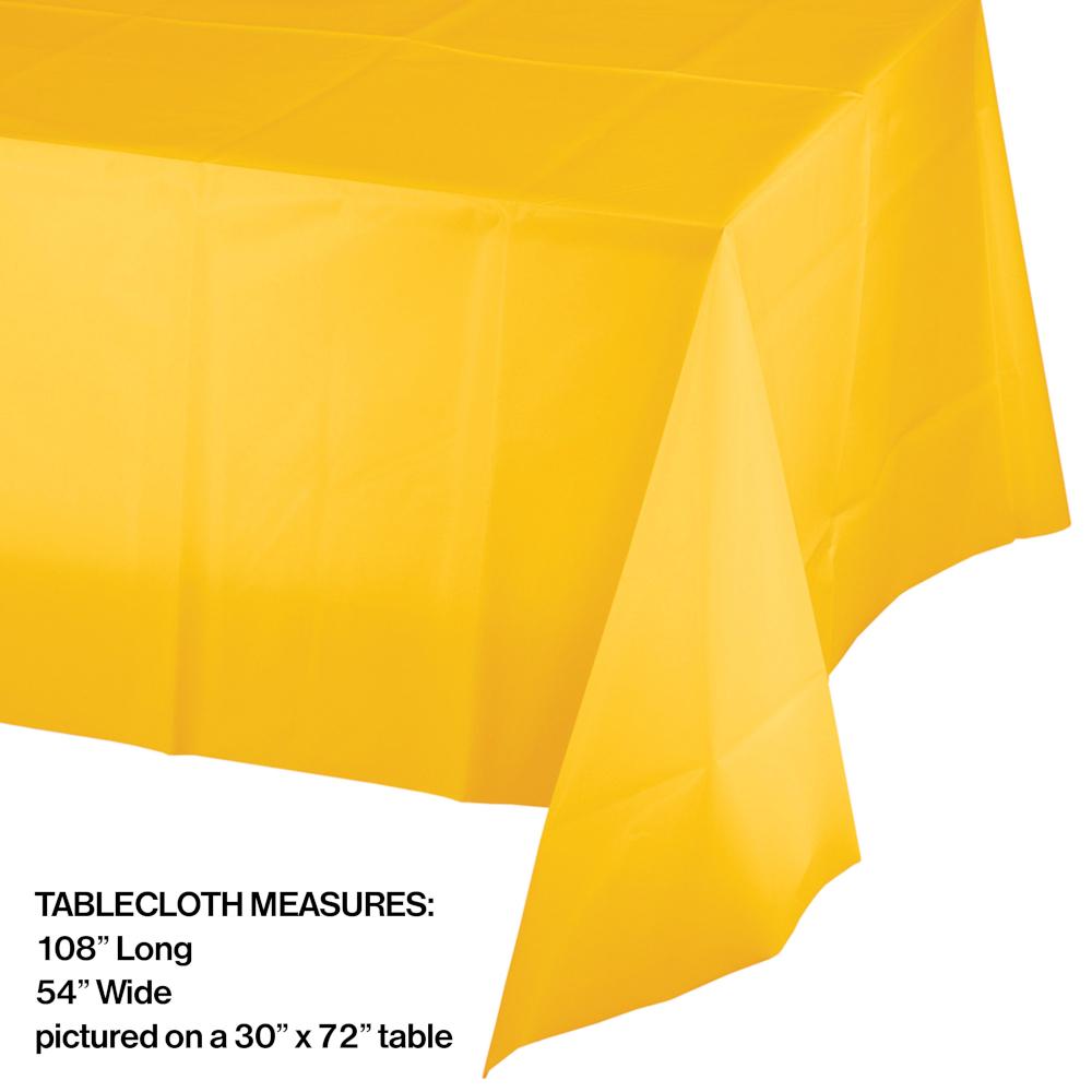 12ct Bulk School Bus Yellow Plastic Table Covers