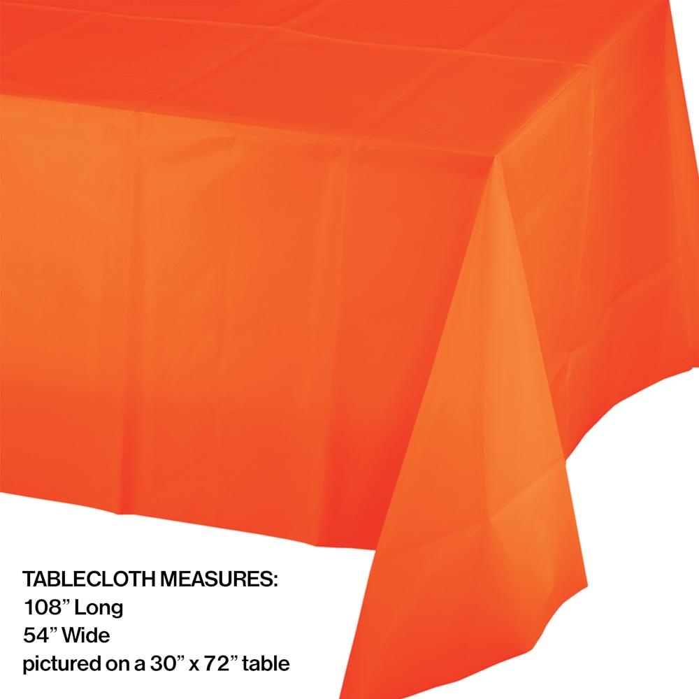 12ct Bulk Sunkissed Orange Plastic Table Covers