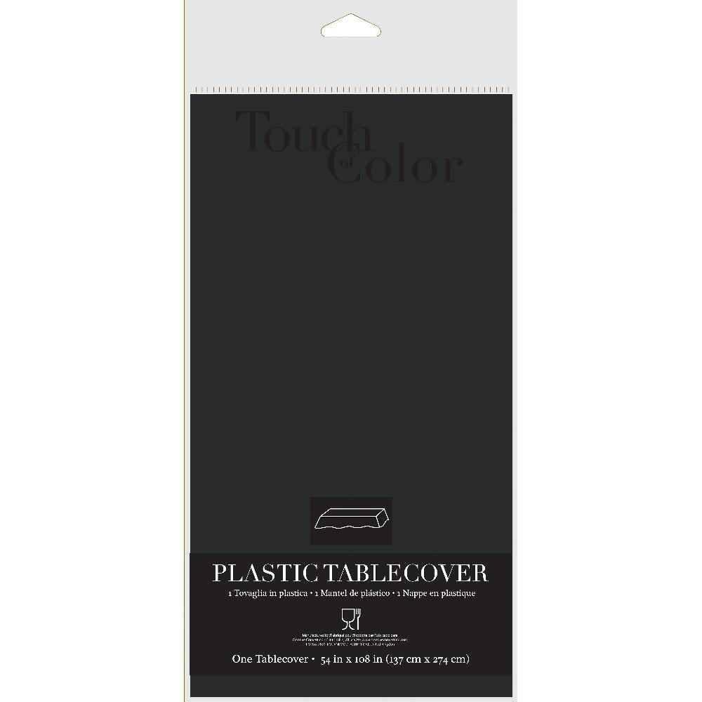 12ct Bulk Black Velvet Plastic Table Covers