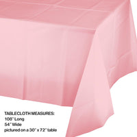12ct Bulk Classic Pink Plastic Table Covers