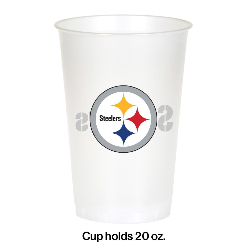 96ct Bulk Pittsburgh Steelers 20 oz Plastic Cups