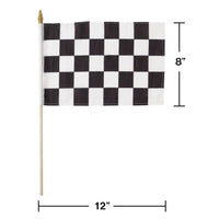 12ct Bulk Black and White Check Cloth Racing Flag