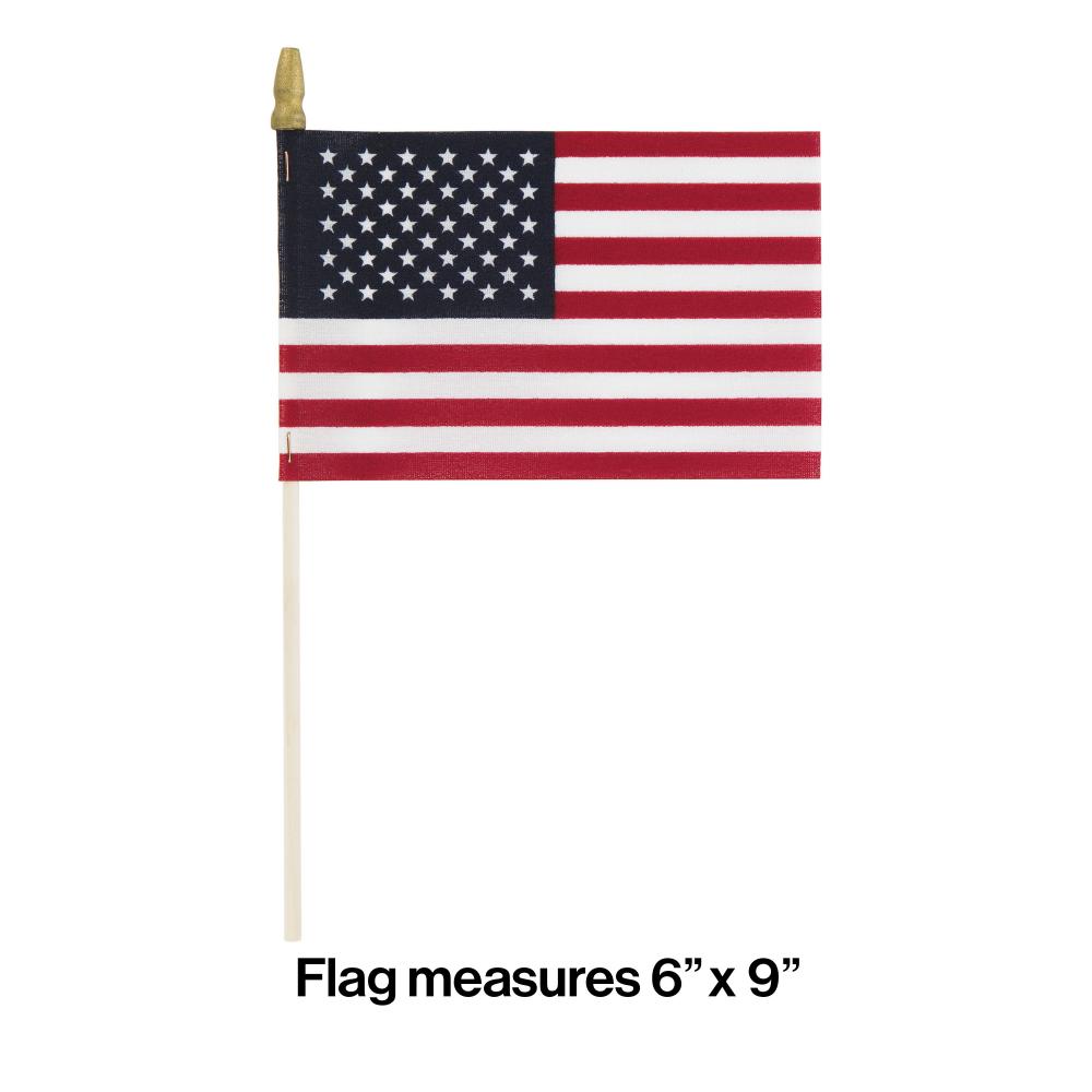 36ct Bulk Small Cloth American Flags