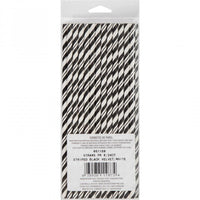 144ct Bulk Black and White Striped Flex Paper Straws