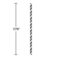 144ct Bulk Black and White Striped Flex Paper Straws