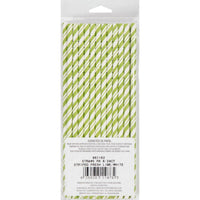 144ct Bulk Fresh Lime and White Striped Flex Paper Straws