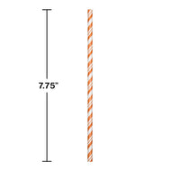 144ct Bulk Sunkissed Orange and White Striped Flex Paper Straws