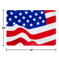 12ct Bulk Patriotic Plastic Flag Tray