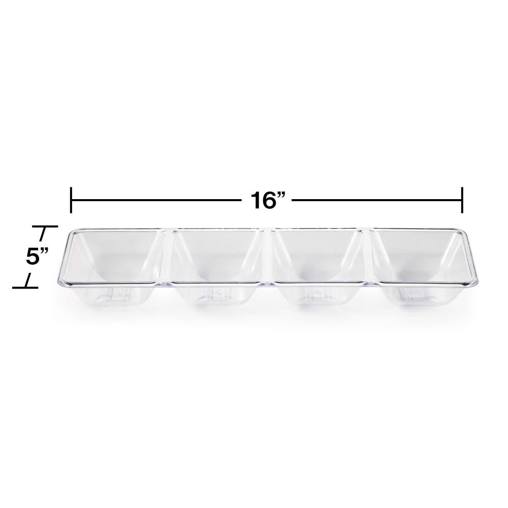 6ct Bulk Clear Form & Function 4-Compartment Tray