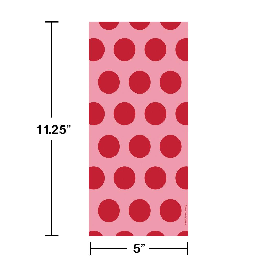 Bulk Cello Bags - Two Tone Cl Red Dots (240 per Case)