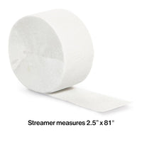 12ct Bulk White Crepe Streamer