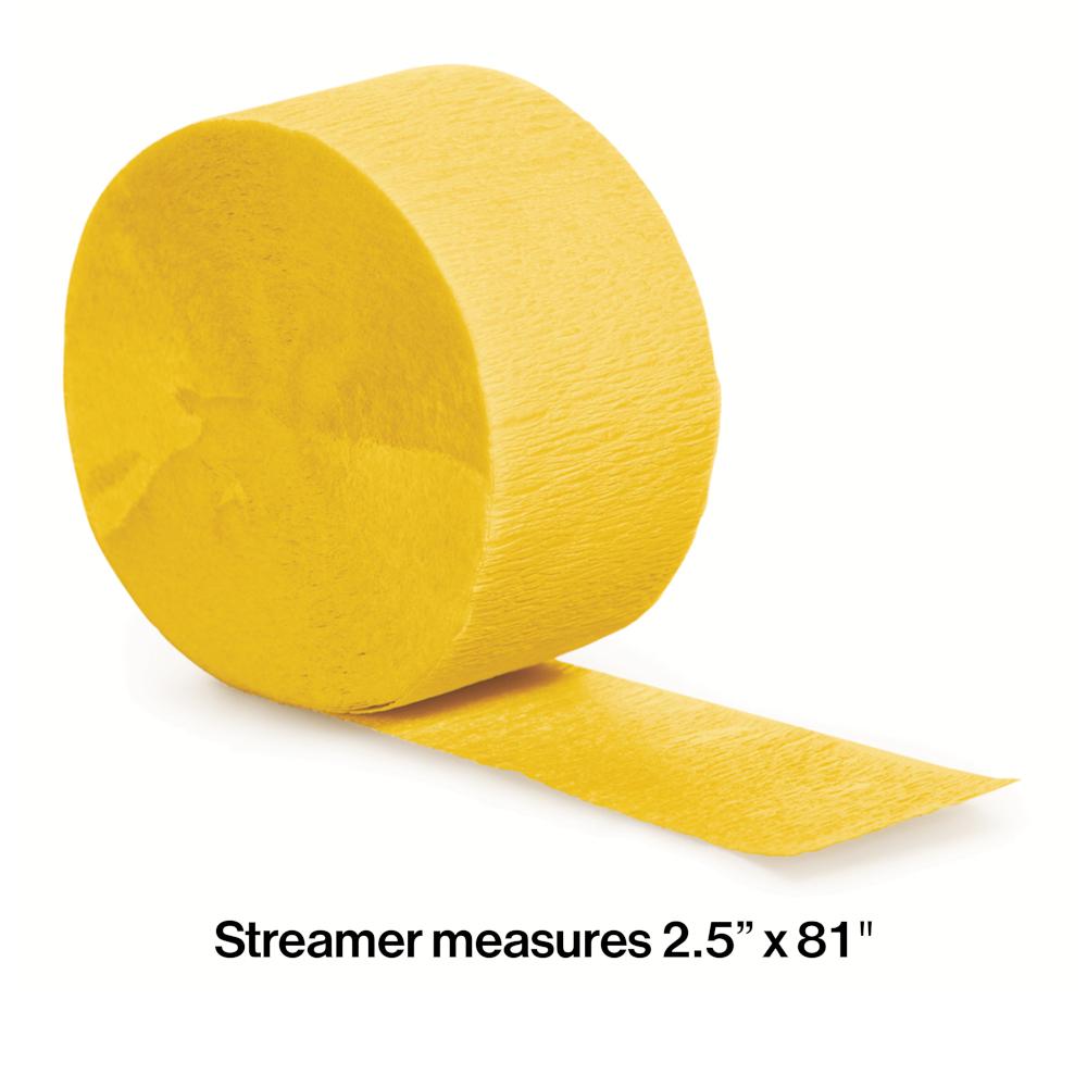 Bulk School Bus Yellow Crepe Streamer 81 ft (12 per Case)