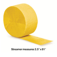 Bulk School Bus Yellow Crepe Streamer 81 ft (12 per Case)