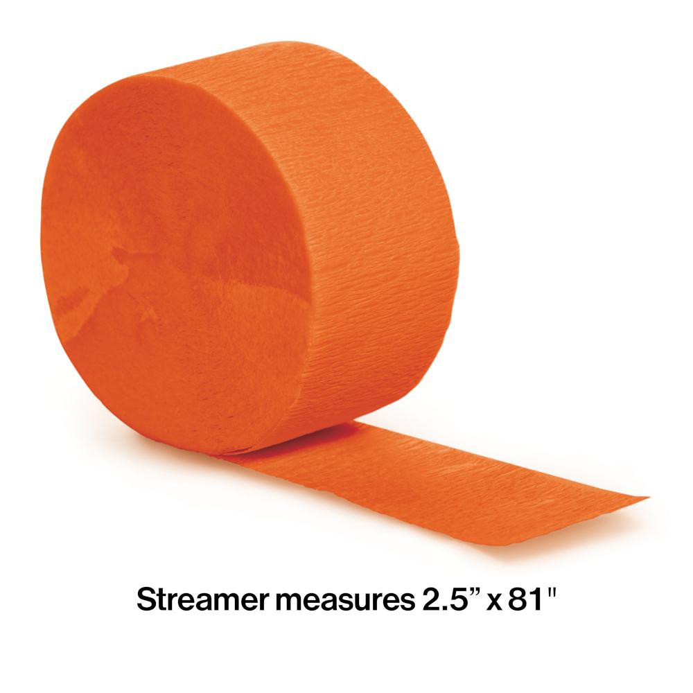 Bulk Sunkissed Orange Crepe Streamer 81 ft (12 per Case)