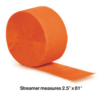 Bulk Sunkissed Orange Crepe Streamer 81 ft (12 per Case)