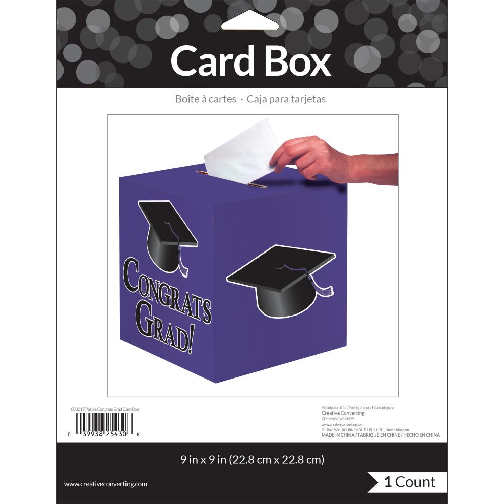 6ct Bulk Graduation Card Boxes Purple
