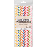 144ct Bulk Assorted Color Flex Paper Straws