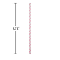 144ct Bulk Classic Pink and White Striped Flex Paper Straws