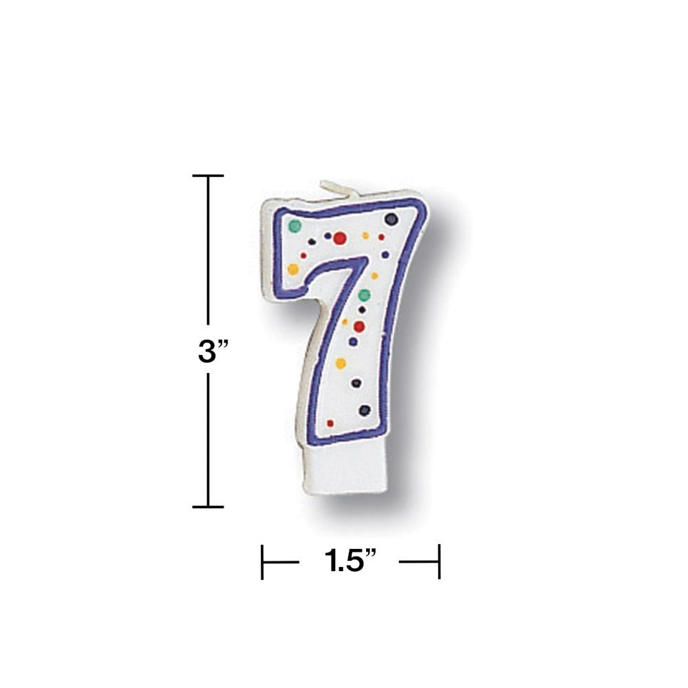 6ct Bulk Polka Dot #7 Candles