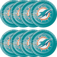 Bulk Miami Dolphins Paper Dinner Plates (96 per Case)
