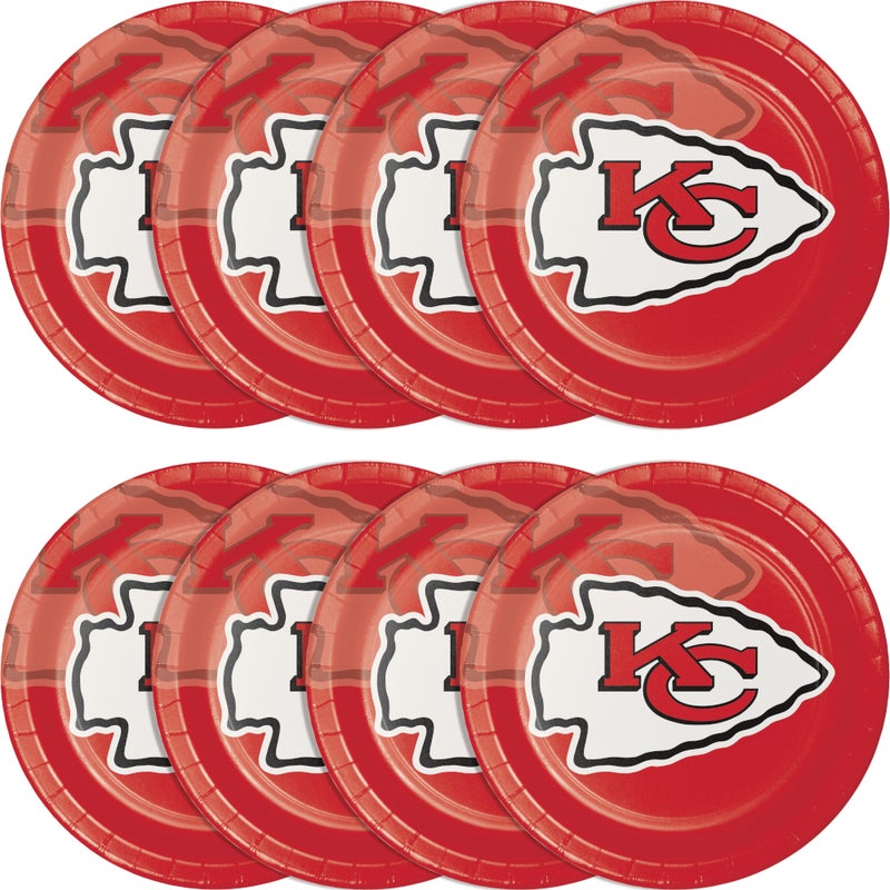 Bulk Kansas City Chiefs Paper Dinner Plates (96 per Case)
