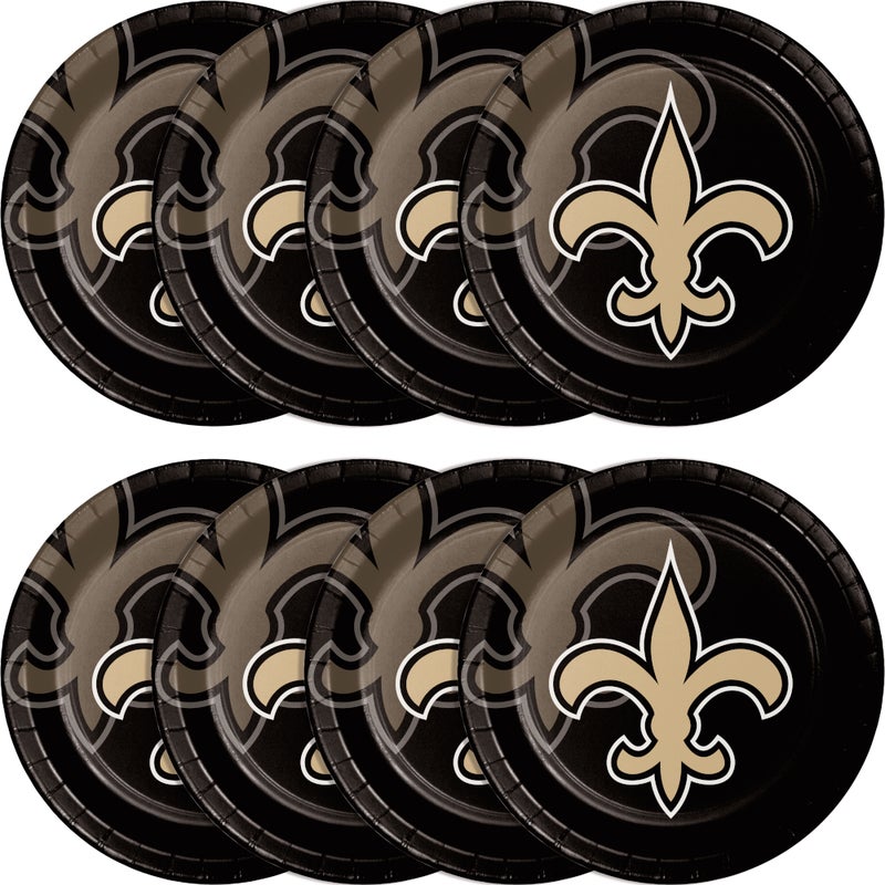 Bulk New Orleans Saints Paper Dinner Plates (96 per Case)