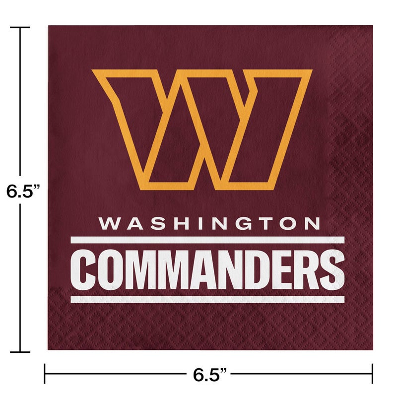 Bulk Washington Commanders 2Ply Luncheon Napkin (192 per Case)