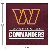 Bulk Washington Commanders 2Ply Luncheon Napkin (192 per Case)