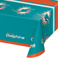 Bulk Miami Dolphins Plastic Table Covers (12 per Case)