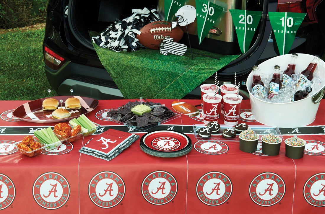 Bulk University of Alabama Crimson Tide Plastic Table Covers (12 per Case)