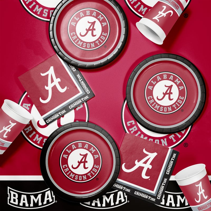 Bulk University of Alabama Crimson Tide Plastic Table Covers (12 per Case)
