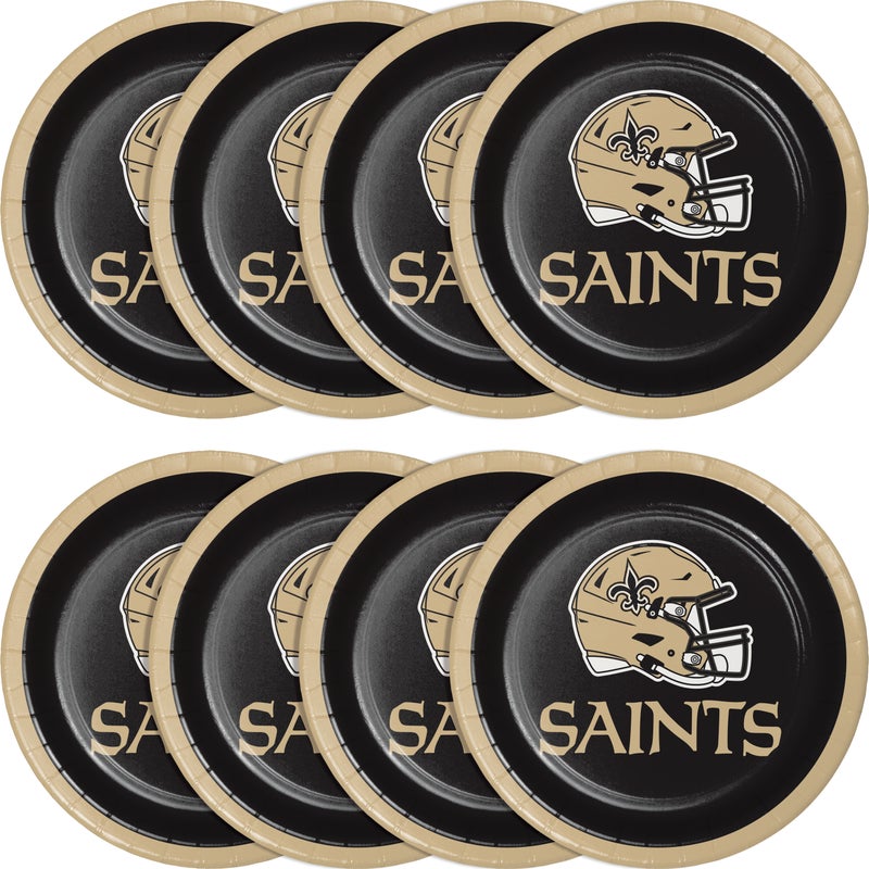 Bulk New Orleans Saints Paper Dessert Plates (96 per Case)