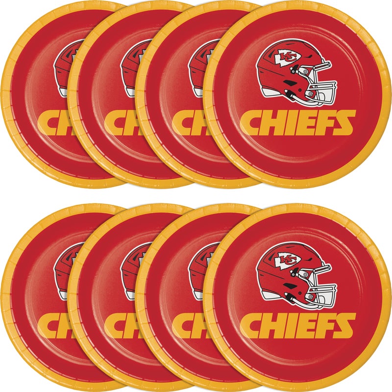 Bulk Kansas City Chiefs Paper Dessert Plates (96 per Case)